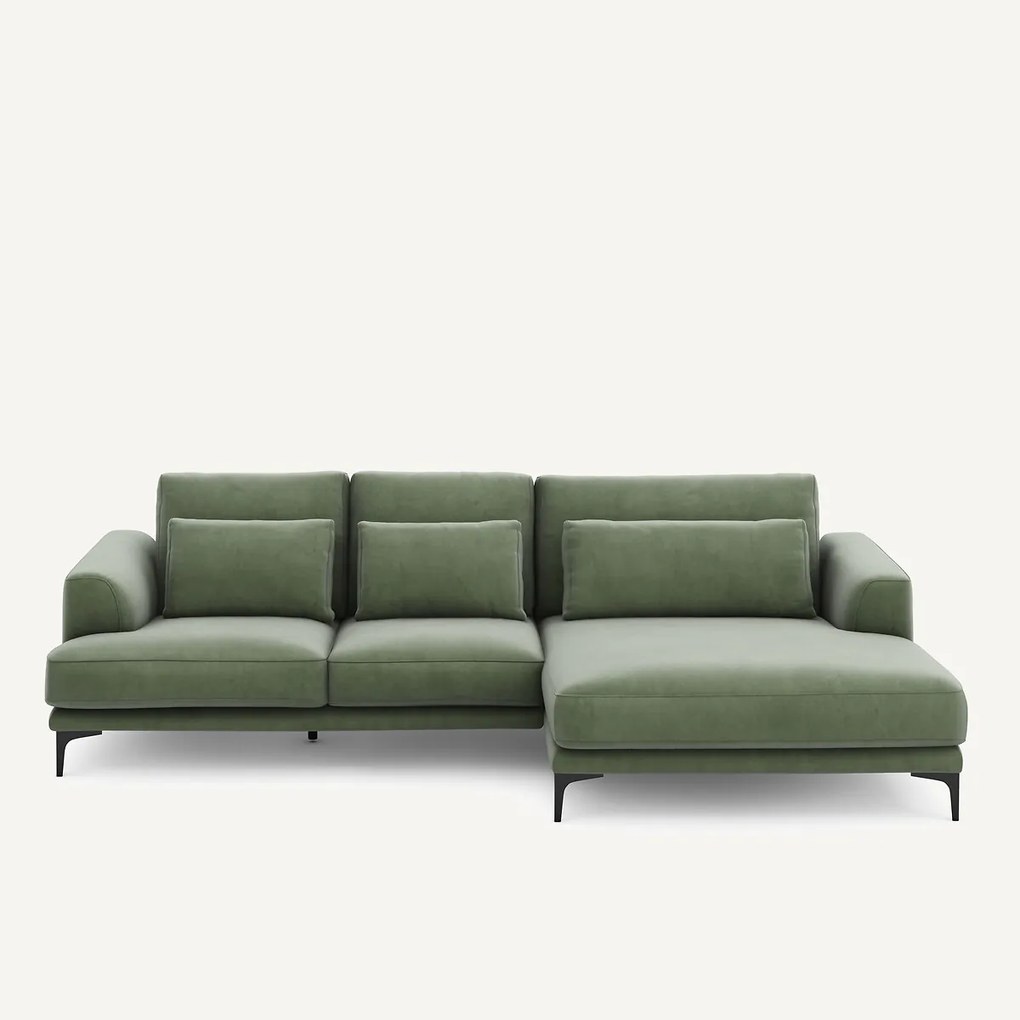 XL hoekbank rechts in fluweel, MARSILE