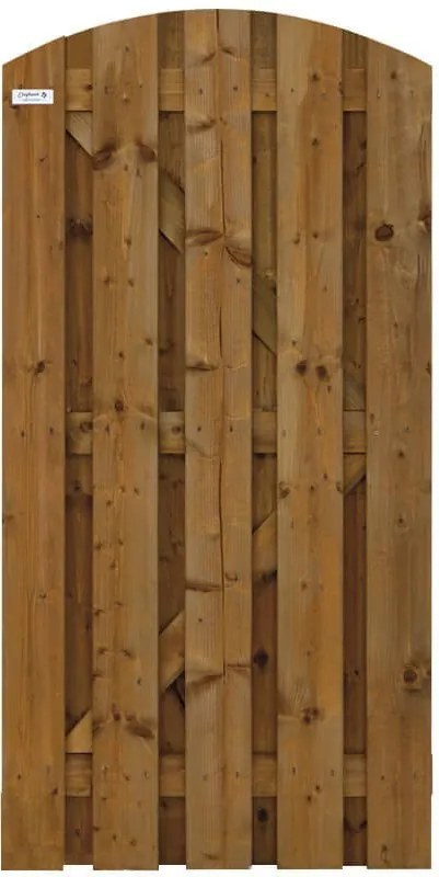 Tuindeur vuren toog rvs bruin geimpregneerd (90 x 180 cm) geschaafd