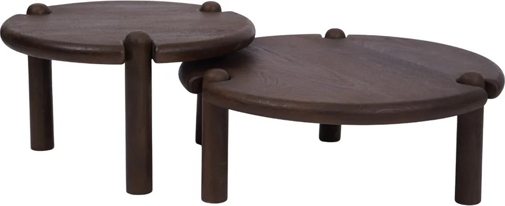 Houten Design Salontafel Rond 65 Cm - 65 X 65cm.