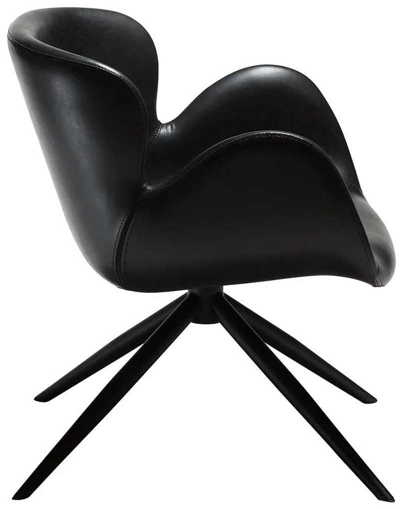 Dan-Form Gaia Draaibare Design Lounge Stoel Zwart Kunstleer