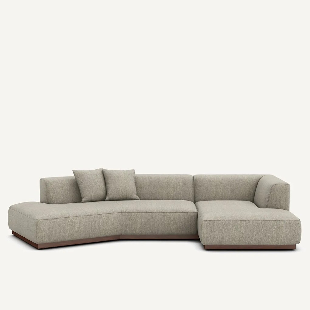 Rechte open hoekbank in tweed, JACOPO