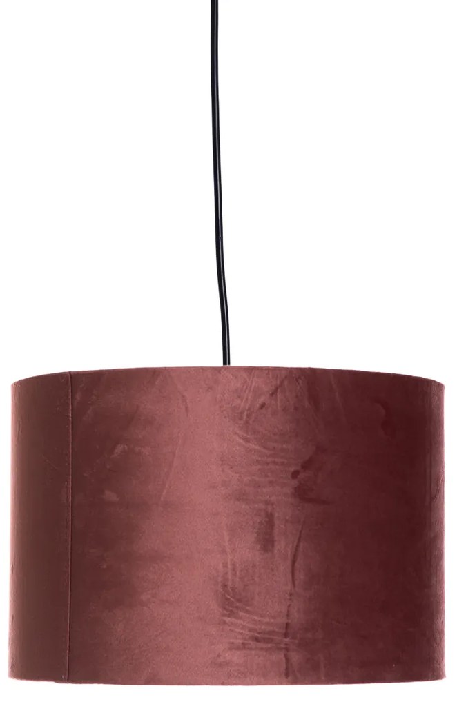 Stoffen Moderne hanglamp roze met goud 30 cm - Rosalina Modern E27 Draadlamp rond Binnenverlichting Lamp