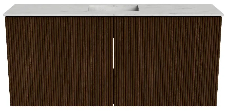 Mondiaz Joya DLux 90cm toiletmeubel walnut met wastafel faye midden zonder kraangat opalo