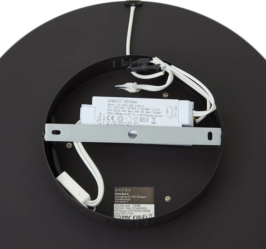 Moderne plafondlamp zwart incl. LED 3-way switch - Frini