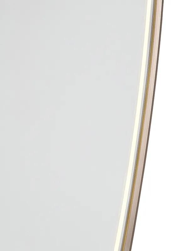 Badkamerspiegel koper incl. LED met touch dimmer ovaal - Miral Modern IP44 Lamp