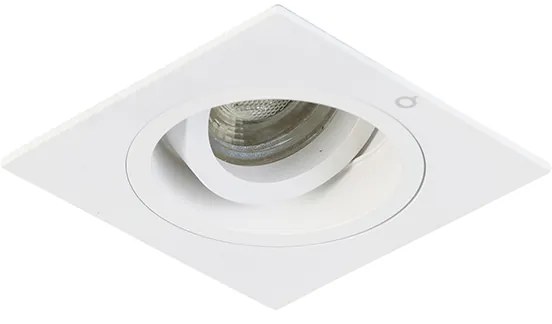 Set van 6 Inbouwspot vierkant wit draai- en kantelbaar - Chuck