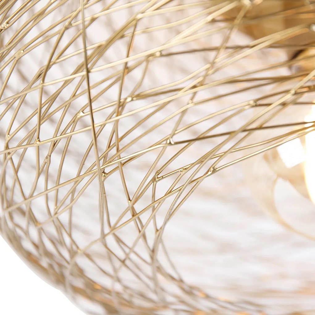 Smart plafondlamp goud ovaal incl. Wifi G95 - Sarella