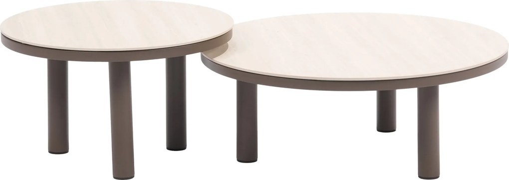 Iris set loungetafels 60xH36 cm en 80xH30,5 cm keramiek terre Taste 4SO