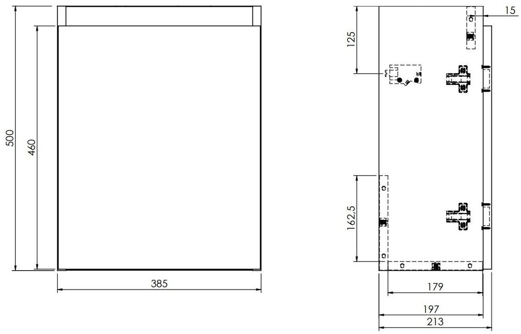 Fontana Alaska toiletmeubel kasteel bruin 40x22cm met solid surface fontein links