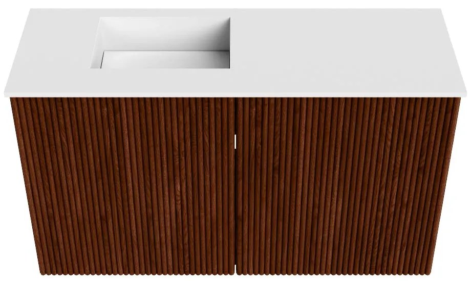 Mondiaz Joya 70cm toiletmeubel ruby met wastafel faye links 1 kraangat talc