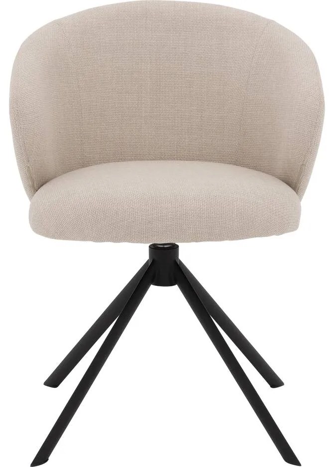 Goossens Stoel Noomi beige stof met armleuning,