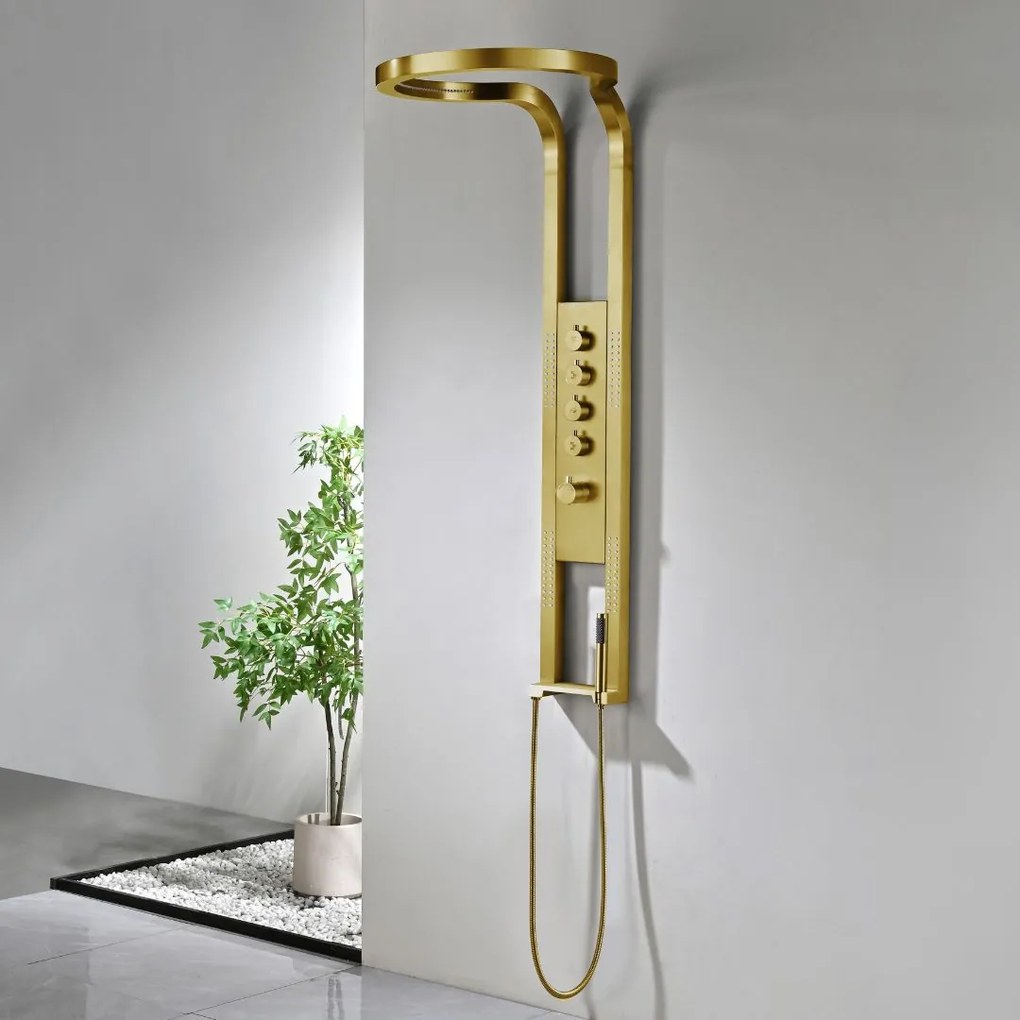 Best Design Nancy Future thermostatisch douchepaneel goud mat