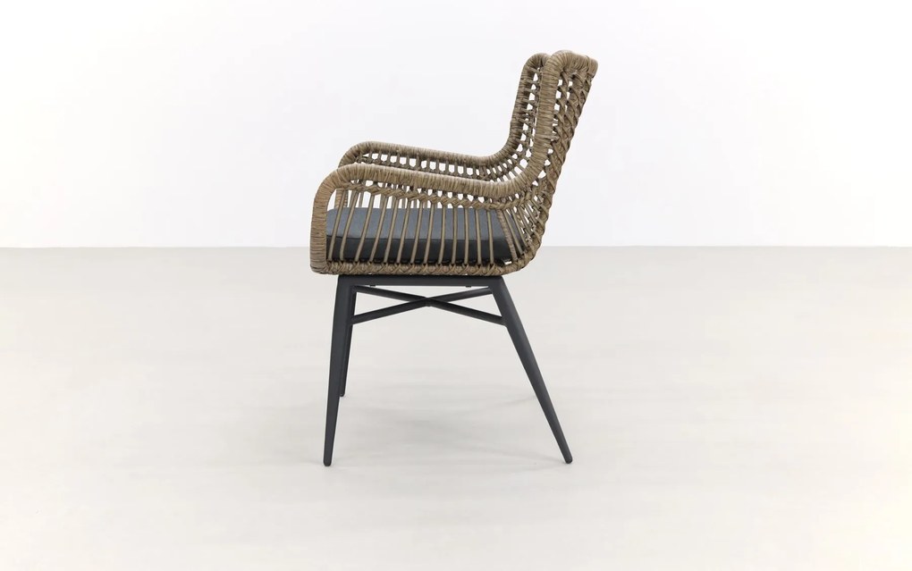 Jasmine Naturel/Rome 4-persoons dining tuinset 170x100 cm. - Brown teak