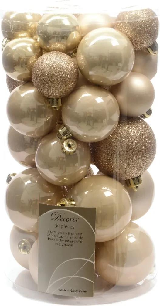 Kerstbal plastic glans-mat-glitter assorted parel KSD