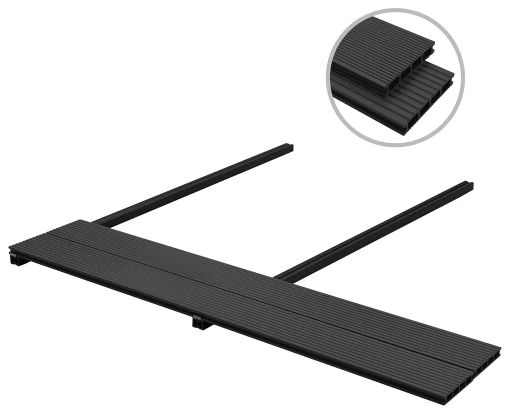 vidaXL Terrasplanken HKC met accessoires 20 m² 2,2 m antraciet