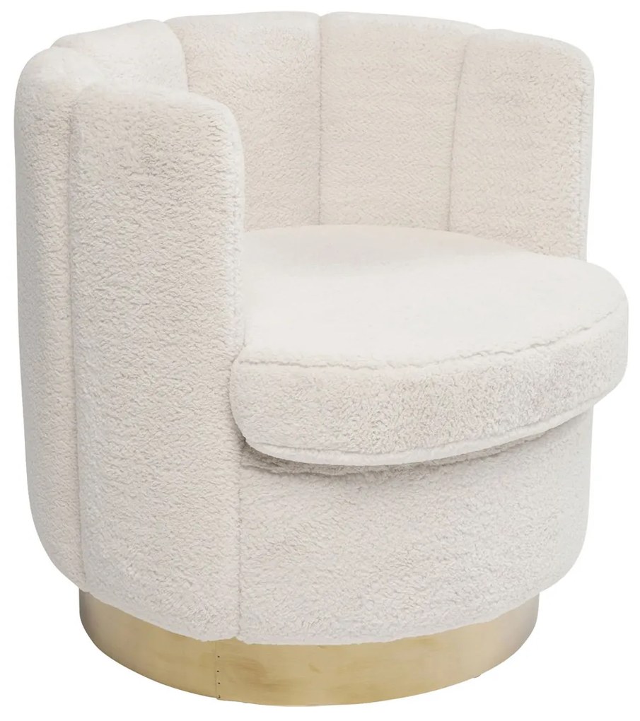 Kare Design Silhouette Fur Ronde Teddy Fauteuil Wit