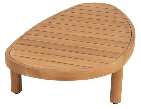 4 Seasons Outdoor Finn loungetafel teak met kiezelvormig blad 125 x 63 cm SALE Loungetafel houtkleur weerbestendig
