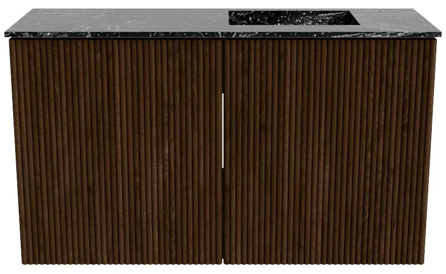 Mondiaz Joya DLux 70cm toiletmeubel walnut met wastafel faye rechts zonder kraangat lava