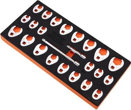 VEVOR 3/8-inch aandrijfsleutelset met 2 verlengstukken, 24-delige sleutelset, SAE 3/8-inch - 1-inch &amp; metrisch 10-22 mm, CR-MO stalen sleutelset