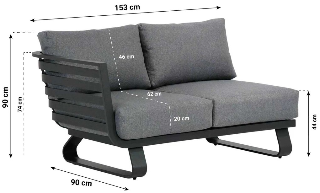 Chaise Loungeset 3 personen Aluminium Grijs Santika Furniture Santika Sovita