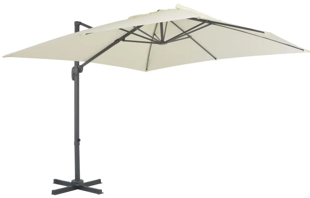 vidaXL Parasol met draagbare voet zandkleurig