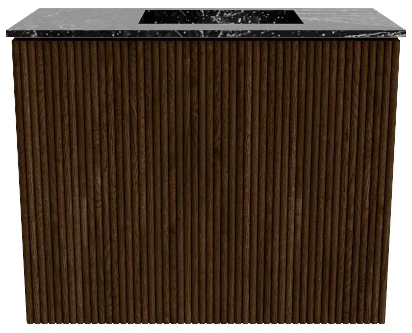 Mondiaz Joya DLux 50cm toiletmeubel walnut met wastafel faye rechts zonder kraangat lava