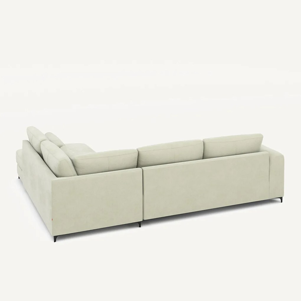 Omvormbare hoekbank rechts, stonewashed fluweel, Marsile