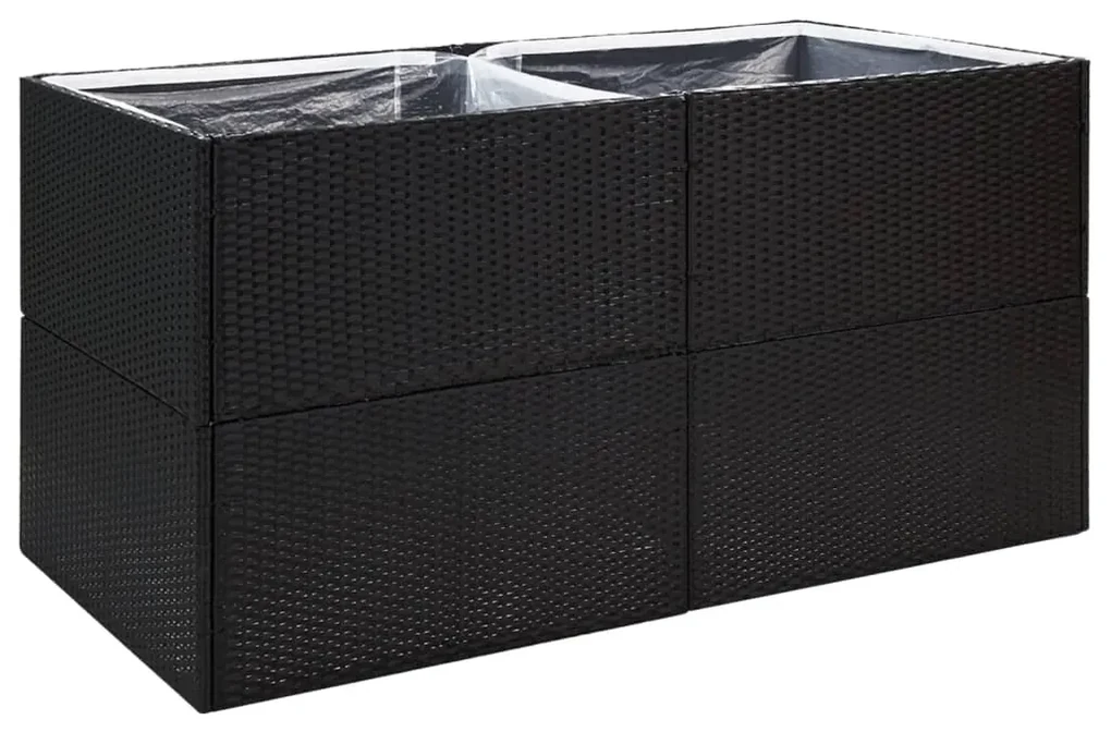 vidaXL Plantenbak 157x80x80 cm poly rattan zwart
