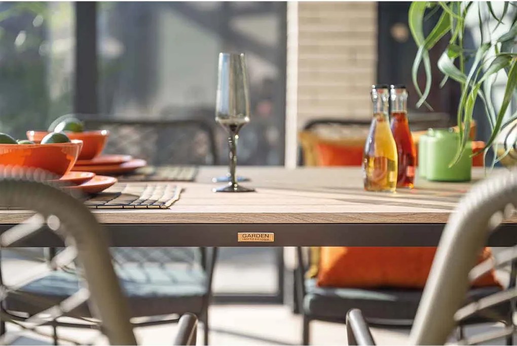 Garden Impressions Ross tuinset 5-delig mosgroen - Penedo tuintafel 160x90 cm