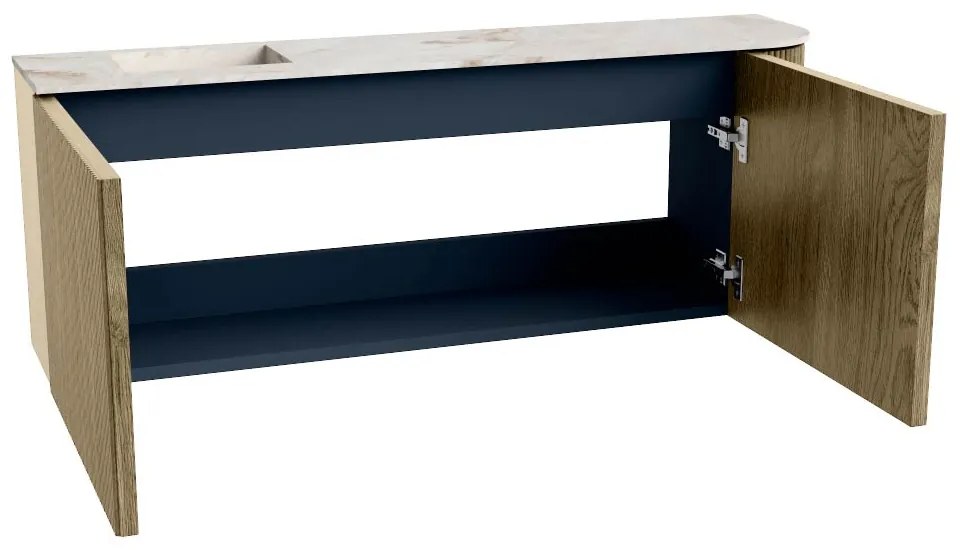 Mondiaz Joya DLux 110cm toiletmeubel ronding rechts dusk met wastafel faye links 1 kraangat frappe