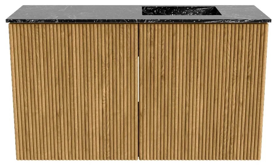 Mondiaz Joya DLux 70cm toiletmeubel oak met wastafel faye rechts zonder kraangat lava
