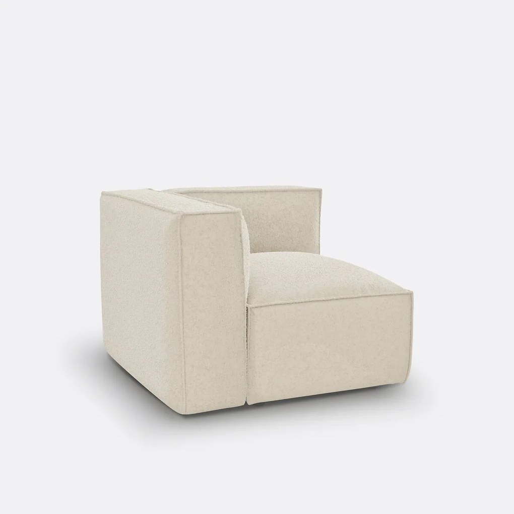 Hoekelement voor modulaire bank, in bouclé stof, Seven