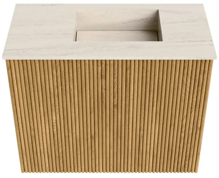 Mondiaz Joya DLux 50cm toiletmeubel oak met wastafel faye rechts zonder kraangat meli