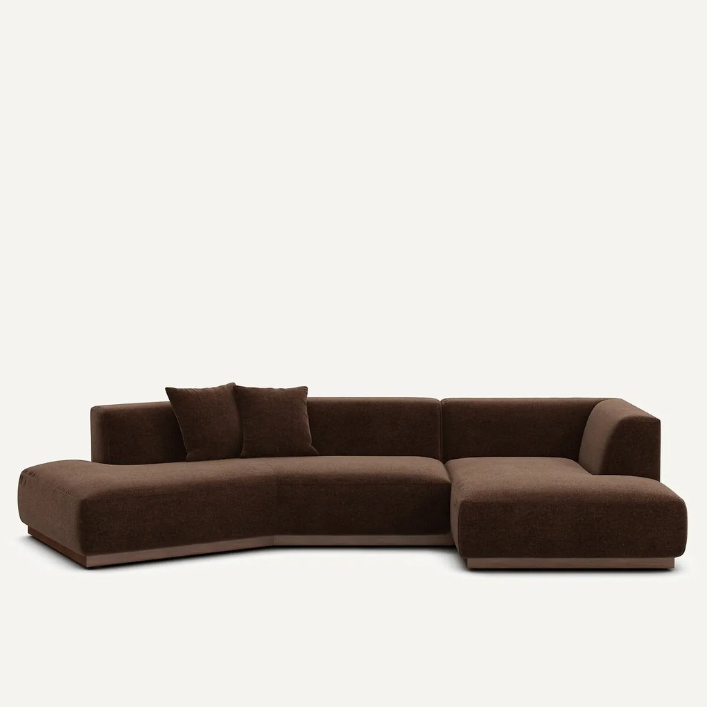 Rechter hoekbank in chenille fluweel, Jacopo