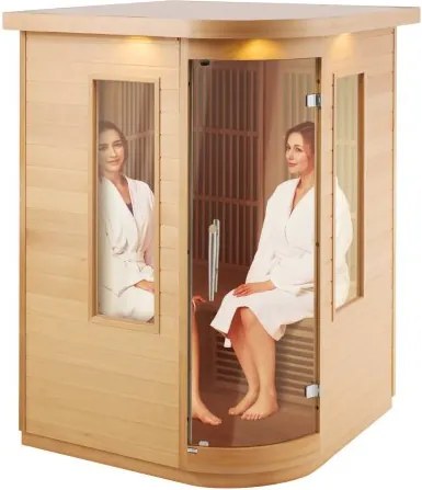 VEVOR Ver-infrarood houtsauna, saunaspa voor thuis, voor 2 personen, lage EMF ver-infraroodsauna met gehard glazen deur, LED-multicolorlamp en Bluetooth-luidsprekers, 2 kW voor gebruik binnenshuis