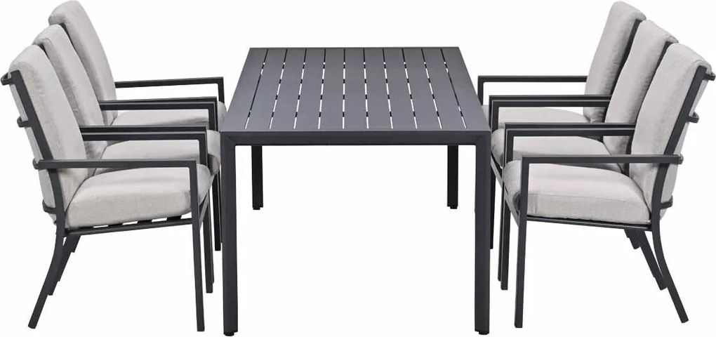 Garden Impressions Senja tuinset 7-delig desert sand - Kasper tuintafel 220x93 cm