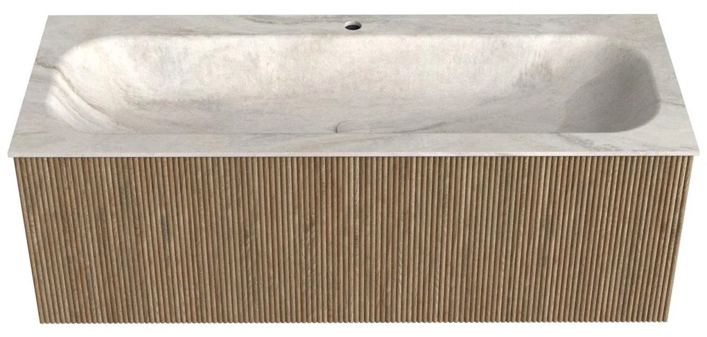 Mondiaz Kurve-dlux 120cm badmeubel dusk met 1 lade en wastafel big large midden 1 kraangat ostra