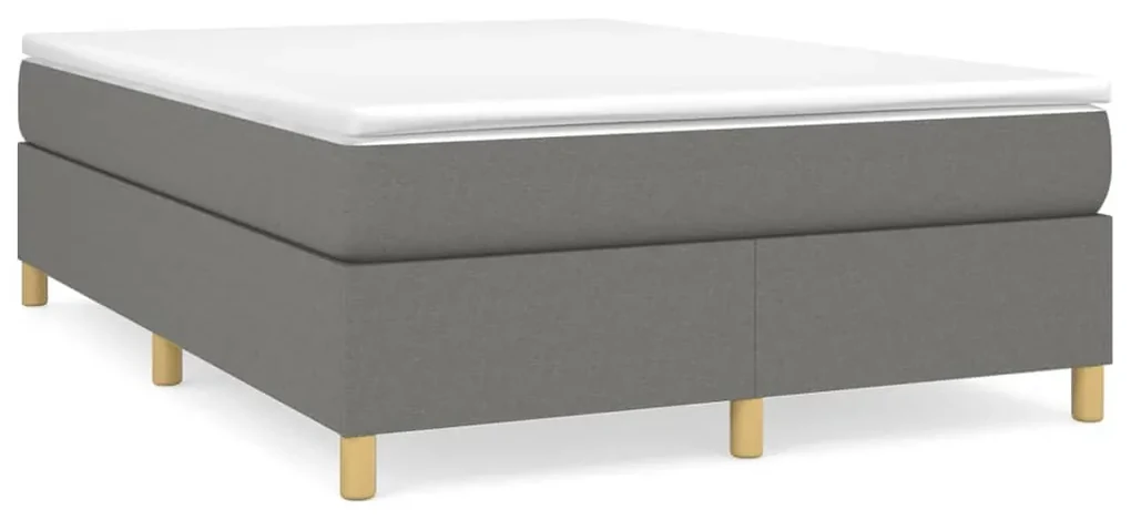 vidaXL Boxspringframe stof donkergrijs 140x190 cm