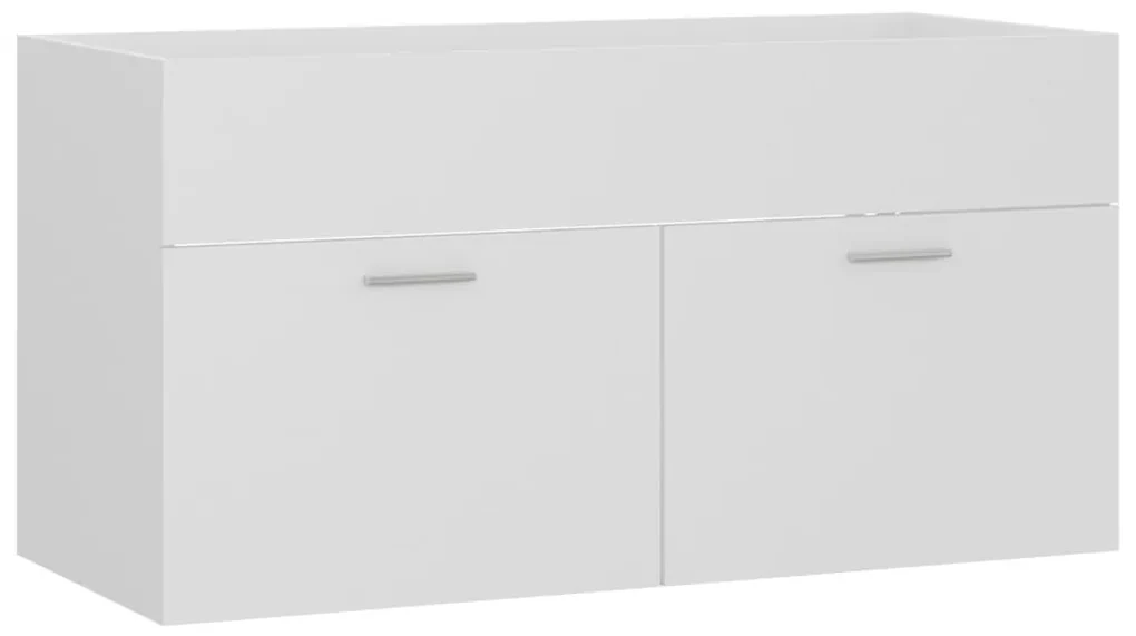vidaXL Wastafelkast 90x38,5x46 cm spaanplaat wit
