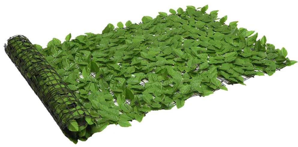 vidaXL Balkonscherm met groene bladeren 300x100 cm