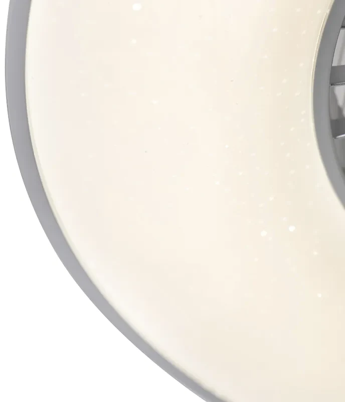LED Plafondventilator met lamp zilver met ster effect dimbaar - Climo Design rond Binnenverlichting Lamp