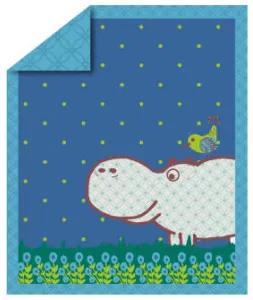 ToTs by smarT rike ® - quilt Vreugde Hippo , blauw 100x120 cm - Blauw