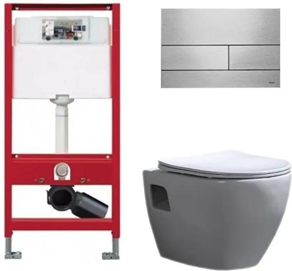 Tece Toiletset - Inbouw WC Hangtoilet Wandcloset - Daley Flatline Tece Square RVS Geborsteld