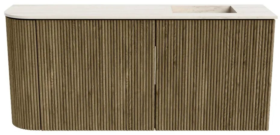 Mondiaz Joya DLux 90cm toiletmeubel ronding links dusk met wastafel faye rechts zonder kraangat meli