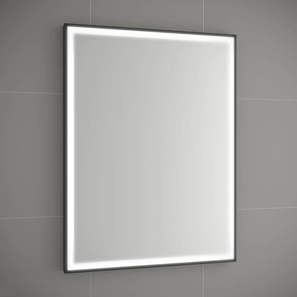 Muebles Amor spiegel met LED-verlichting en zwart frame 60x80cm