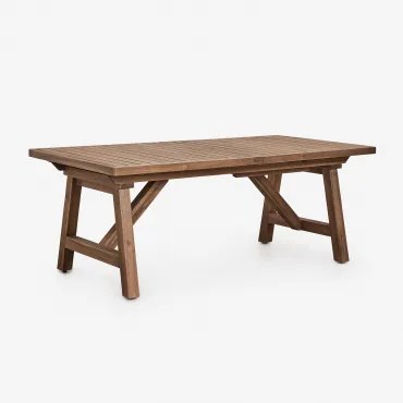 Rechthoekige Eettafel 200-260-320x100 Cm Uitschuifbaar In Dubai Acacia Hout Donker Acaciabruin - Sklum
