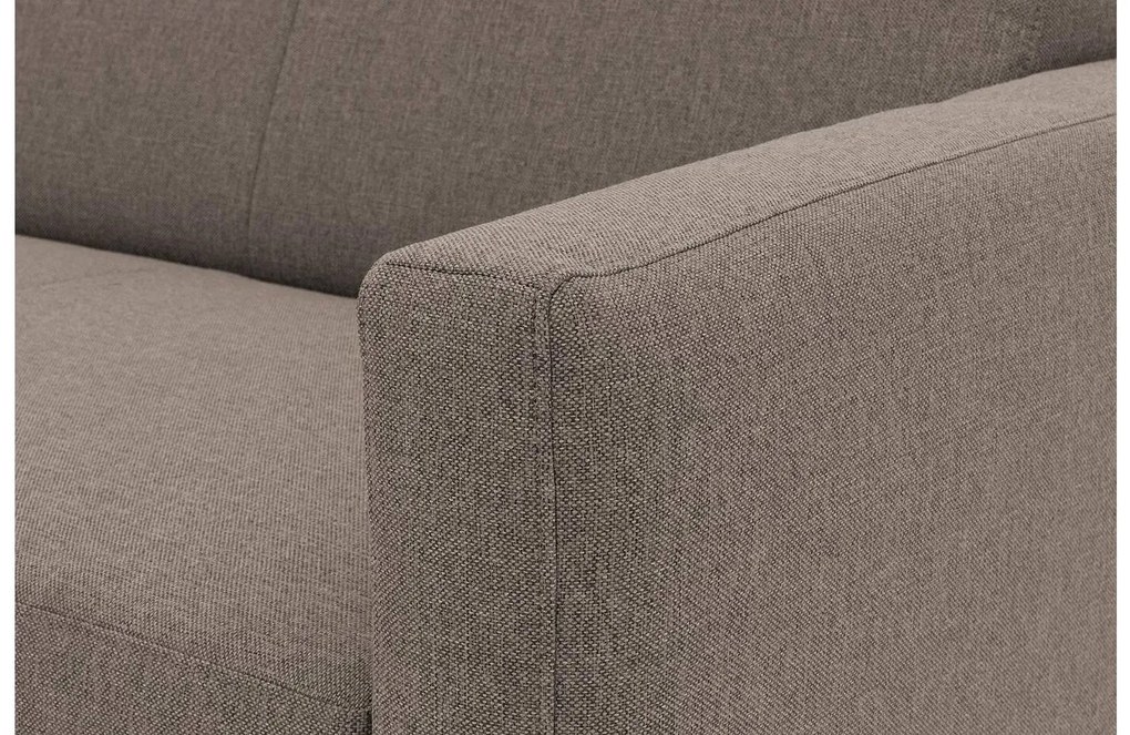 Goossens  Key West bruin, stof, 2-zits, modern design met ligelement links