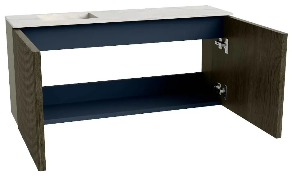 Mondiaz Joya DLux 90cm toiletmeubel shadow met wastafel faye links 1 kraangat ostra