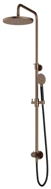 Hotbath Cobber M438 regendoucheset met omstel en 150cm doucheslang met 30cm ronde hoofddouche ronde handdouche messing verouderd M438AB15
