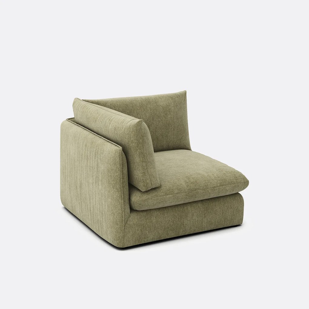 Hoekelement voor modulaire bank, in gemêleerd polyester, Malo